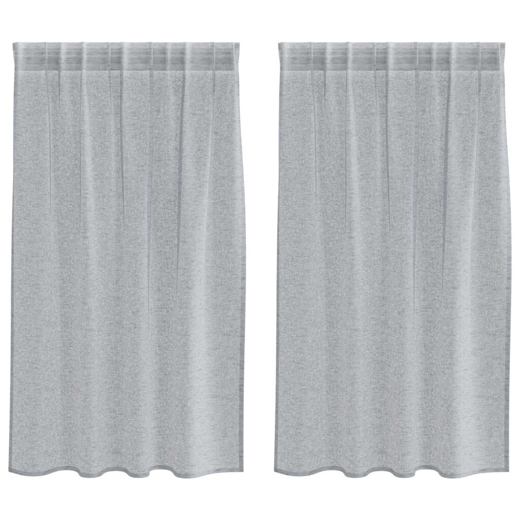 vidaXL Κουρτίνες 2 pcs Σκούρο γκρι 140 x 140 εκ. Πολυεστέρας