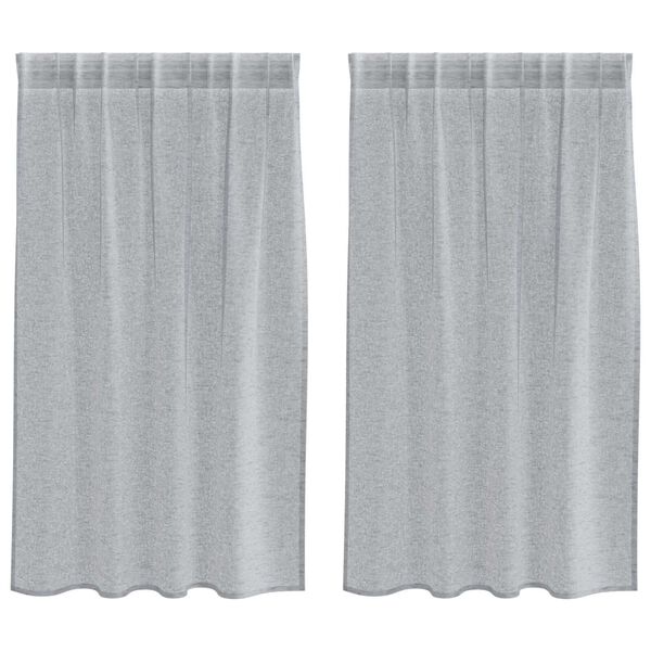 vidaXL Κουρτίνες 2 pcs Σκούρο γκρι 140 x 140 εκ. Πολυεστέρας