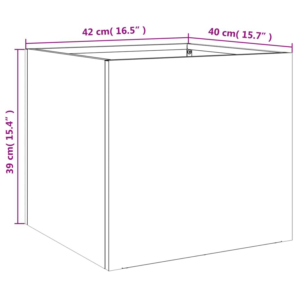 vidaXL Ζαρντινιέρα Λευκή 42x40x39 εκ. από Χάλυβα