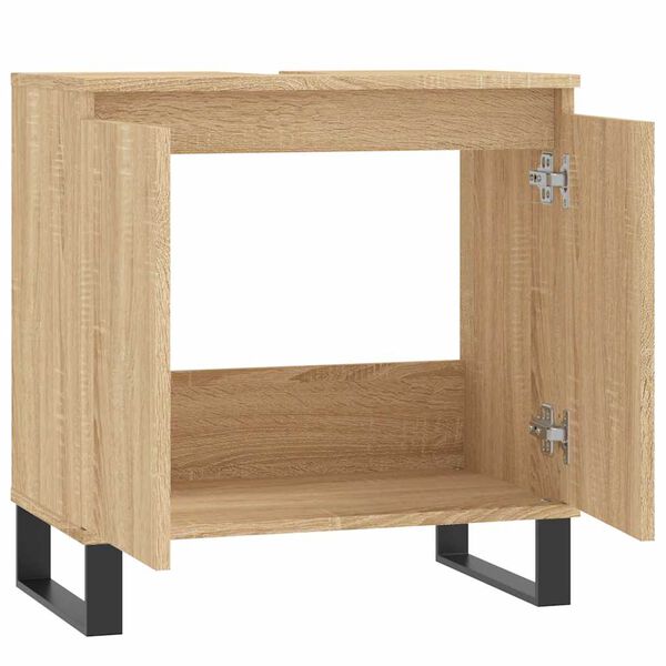 vidaXL Ντουλάπι Μπάνιου Sonoma Δρυς 58 x 33 x 60 εκ. από Επεξεργ. Ξύλο