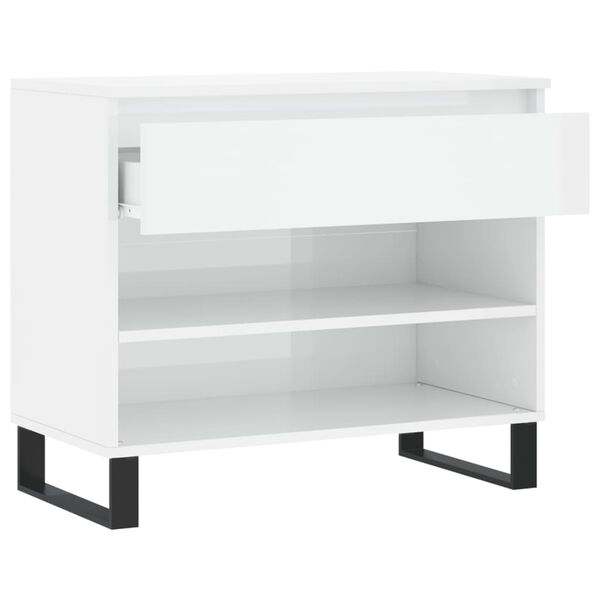 vidaXL Παπουτσοθήκη Γυαλιστερή Λευκή 70x36x60 εκ. Επεξεργασμένο Ξύλο