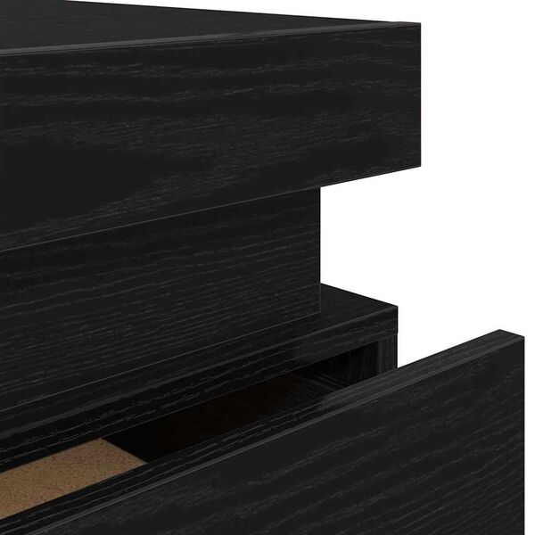 vidaXL Κομοδίνο Μαύρη δρυς 35 x 39 x 55 εκ. Επεξεργασμένο ξύλο