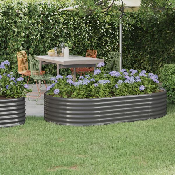 vidaXL Ζαρντινιέρα Γκρι 175x100x36 εκ. Γαλβανισμένος χάλυβας