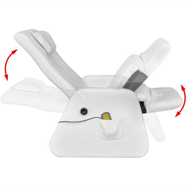 vidaXL Πολυθρόνα Μασάζ Λευκή από Συνθετικό Δέρμα