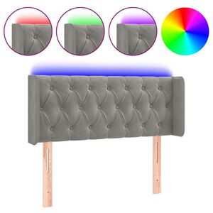 vidaXL Κεφαλάρι Κρεβατιού LED Ανοιχτό Γκρι 103x16x78/88 εκ. Βελούδινο
