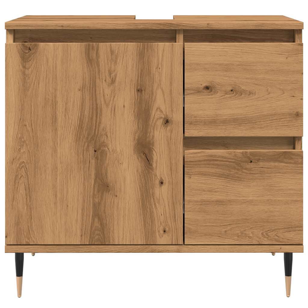 vidaXL Ντουλάπι Μπάνιου τεχνίτης Δρυς 65x33x60 εκ. Επεξεργασμένο Ξύλο