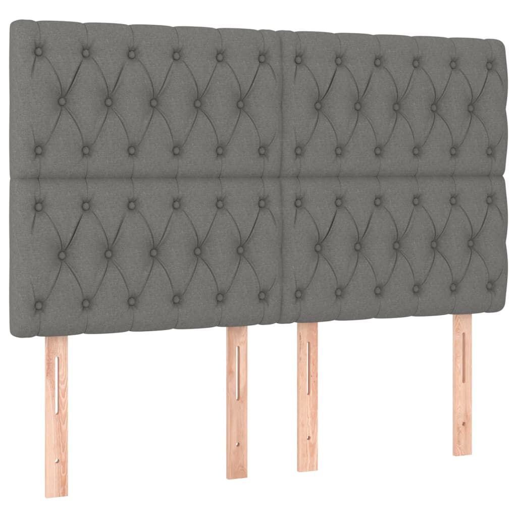vidaXL Κρεβάτι Boxspring με Στρώμα Σκούρο Γκρι 160x200 εκ Υφασμάτινο