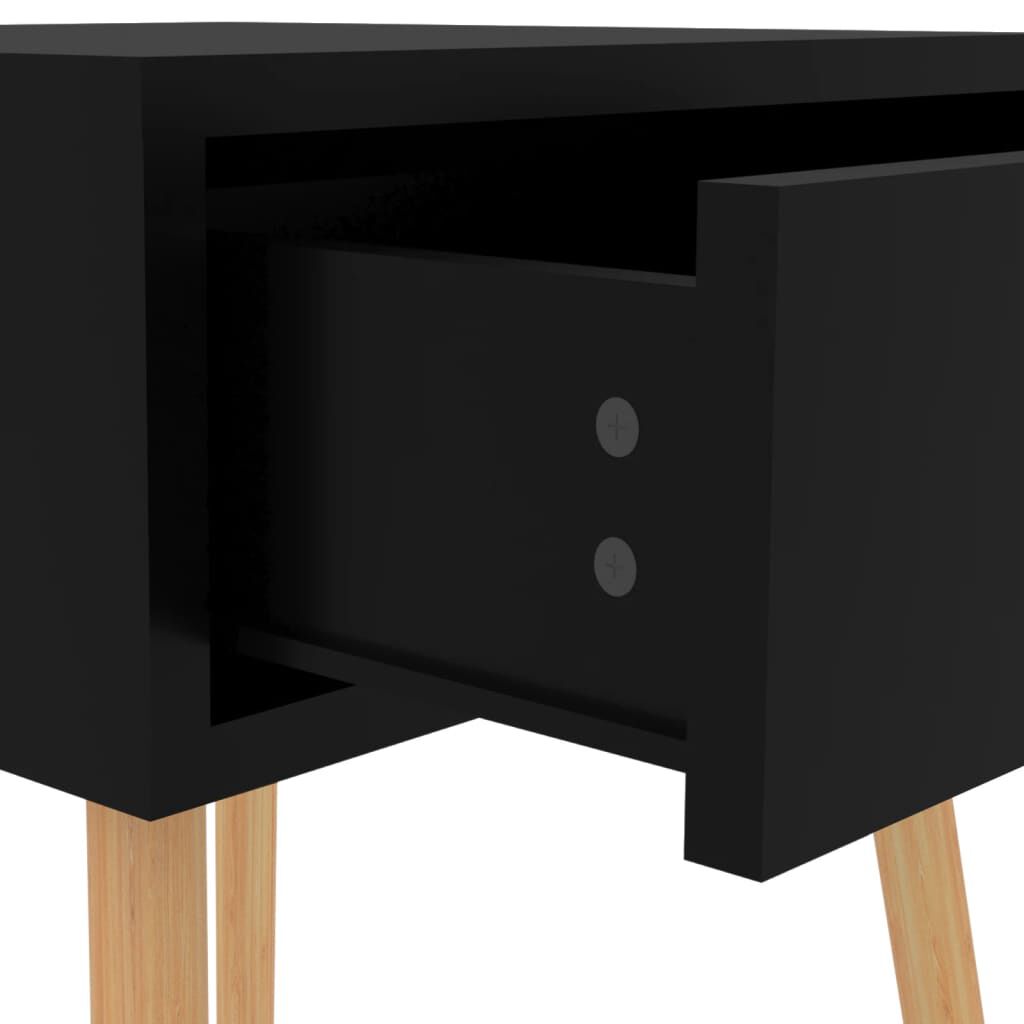 vidaXL Κομοδίνα 2 τεμ. Γυαλιστερό Μαύρο 40x40x56 εκ. από Επεξ. Ξύλο