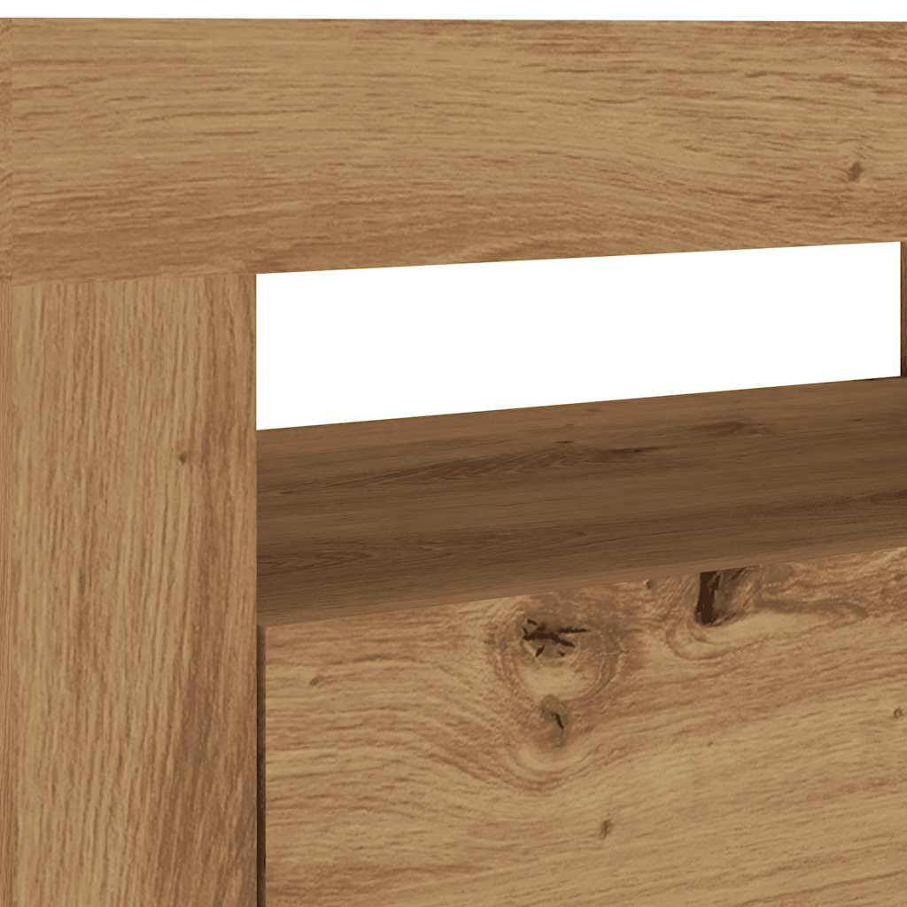 vidaXL Έπιπλο Τηλεόρασης με LED Αρτισιανή Δρυς 120x35x40 εκ Επεξ.Ξύλο