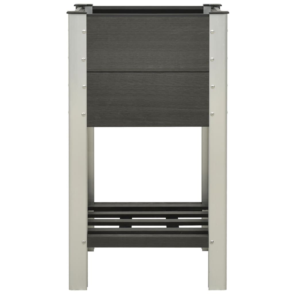 vidaXL Ζαρντινιέρα Υπερυψωμένη με Ράφι Γκρι 50 x 50 x 90 εκ. από WPC