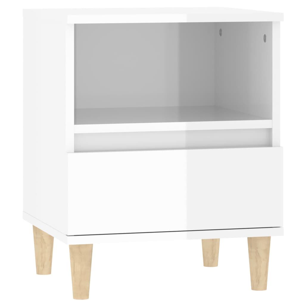 vidaXL Κομοδίνα 2 τεμ. Γυαλιστερό Λευκό 40 x 35 x 50 εκ.