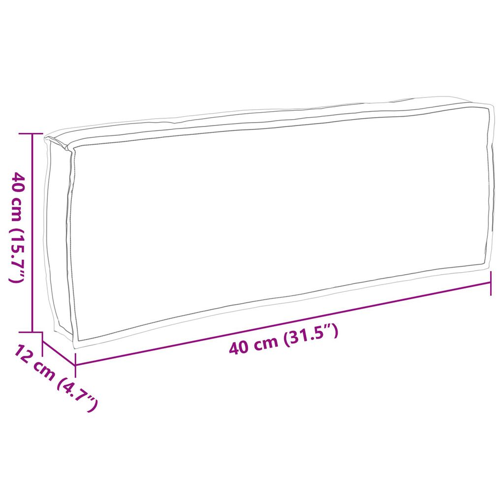 vidaXL Μαξιλάρι Πλάτης Μαύρο 120x40x12 εκ. Υφασμάτινο