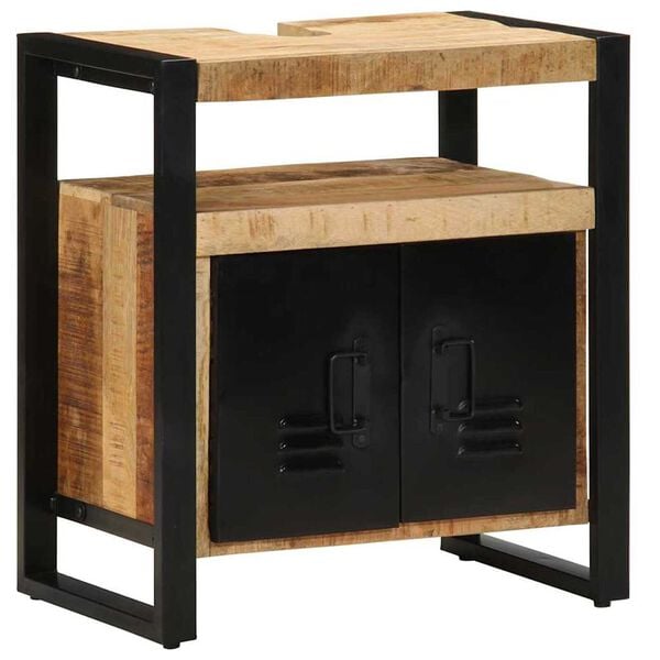 vidaXL Ντουλάπι Μπάνιου Καφέ 55 x 35 x 60 εκ. Μασίφ ξύλο μάνγκο