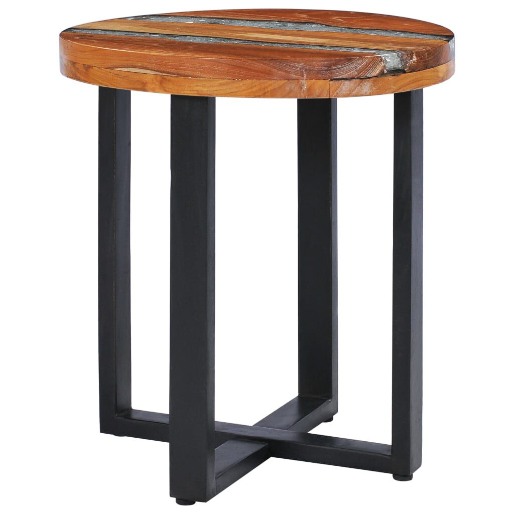 vidaXL Τραπεζάκι Σαλονιού 40x45 εκ. από Μασίφ Ξύλο Teak / Συνθ. Ρητίνη