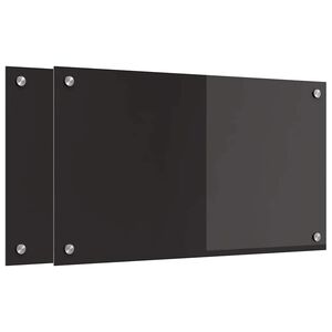 vidaXL Πίσω Πάνελ Κουζίνας Μαύρο 70 x 40 cm σκληρυμένο γυαλί