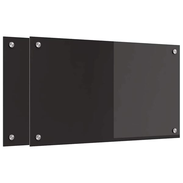 vidaXL Πίσω Πάνελ Κουζίνας Μαύρο 70 x 40 cm σκληρυμένο γυαλί