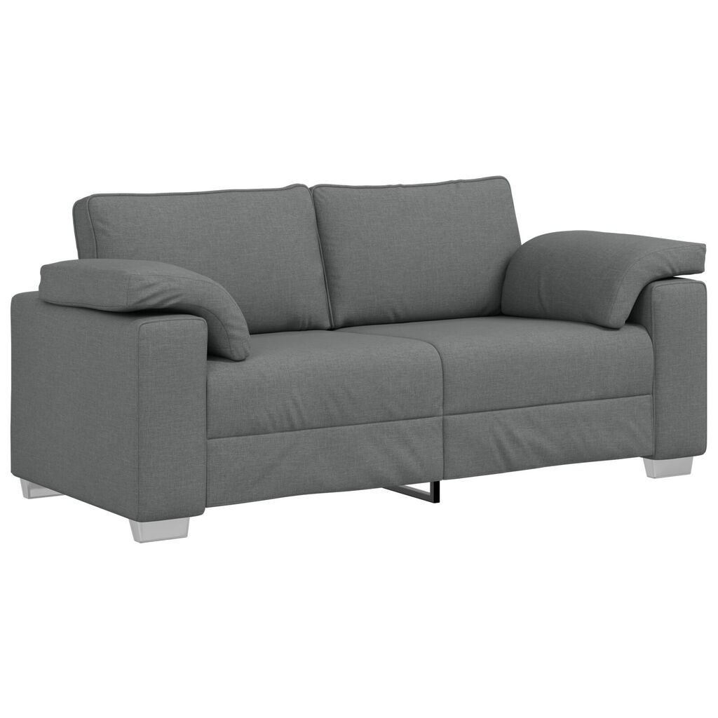 vidaXL Καναπέδες Loveseat Σκούρο Γκρι 140 εκ Υφάσματος