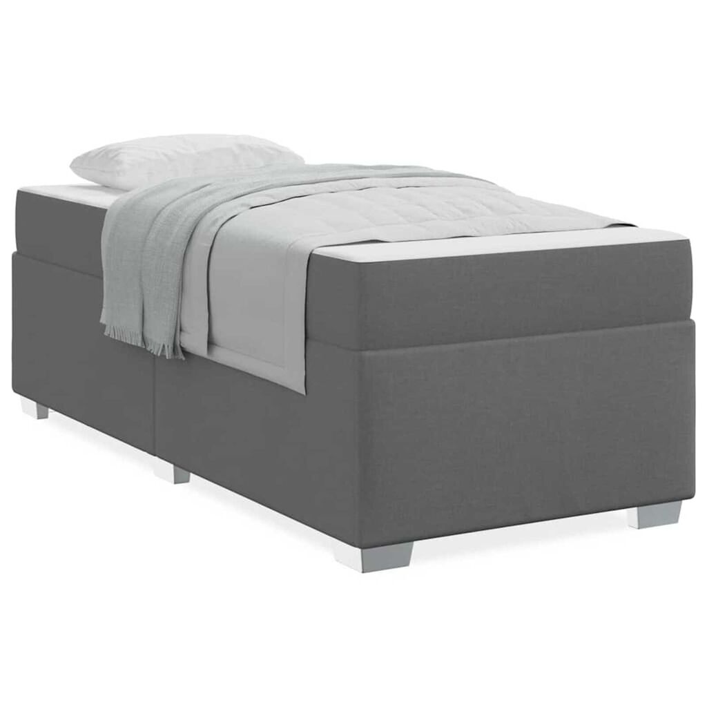 vidaXL Σκελετός Κρεβατιού Σκούρο γκρι 90 x 190 cm ύφασμα