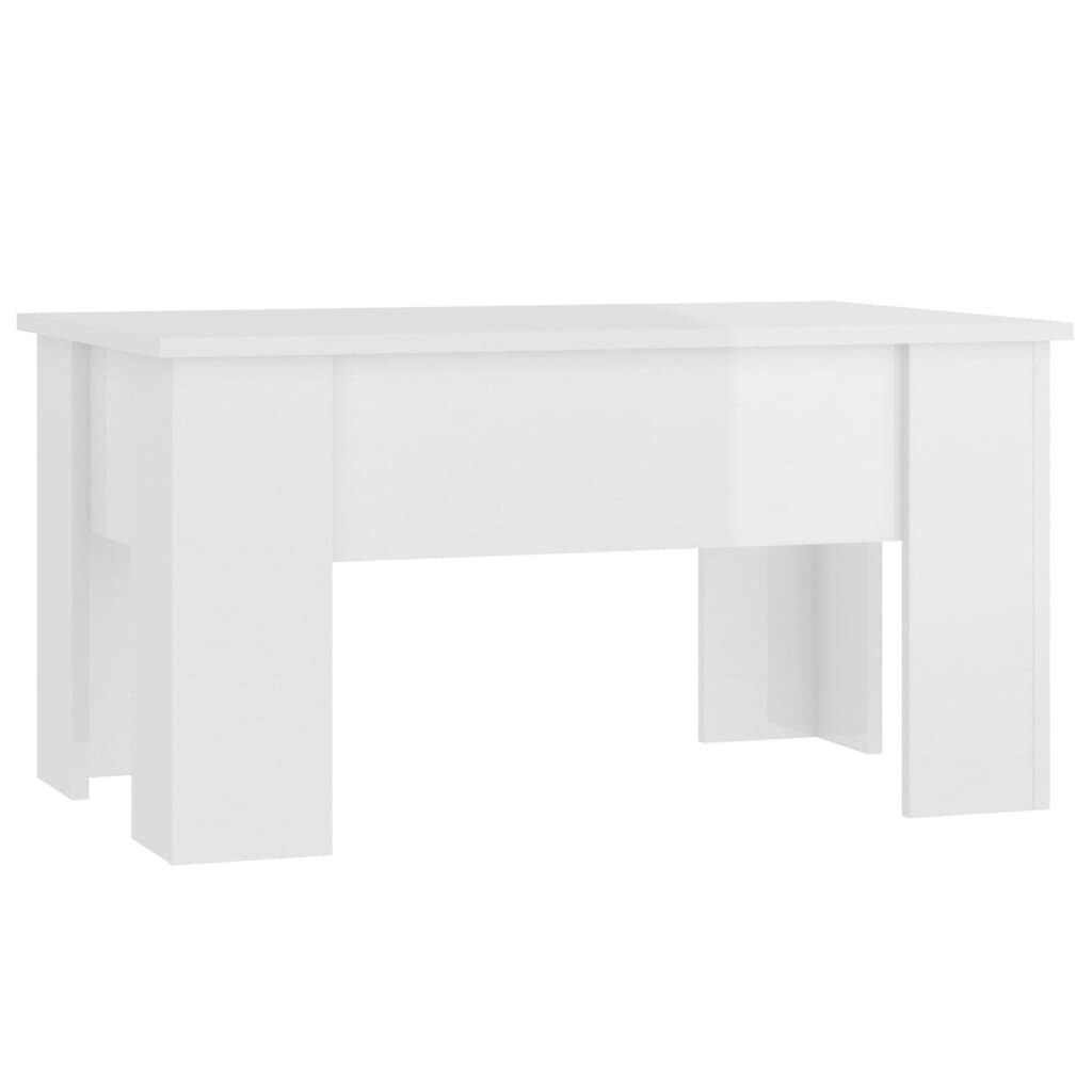vidaXL Τραπεζάκι Σαλονιού Γυαλ. Λευκό 79x49x41 εκ. Επεξεργασμένο Ξύλο