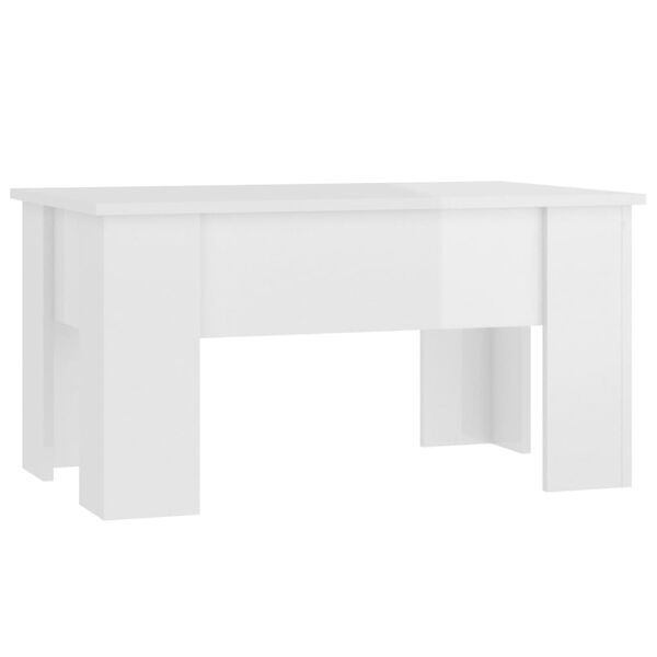 vidaXL Τραπεζάκι Σαλονιού Γυαλ. Λευκό 79x49x41 εκ. Επεξεργασμένο Ξύλο