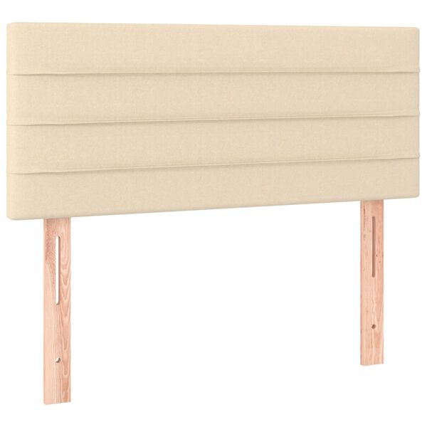 vidaXL Κρεβάτι Boxspring με Στρώμα Κρεμ 120x190 εκ. Υφασμάτινο