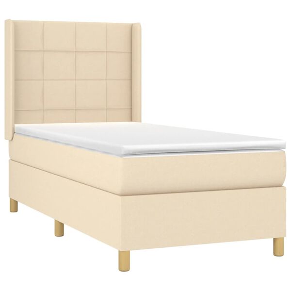 vidaXL &Kappa;&rho;&epsilon;&beta;ά&tau;&iota; Boxspring &mu;&epsilon; &Sigma;&tau;&rho;ώ&mu;&alpha; &Kappa;&rho;&epsilon;&mu; 100 x 200 &epsilon;&kappa;. &Upsilon;&phi;&alpha;&sigma;&mu;ά&tau;&iota;&nu;&omicron;
