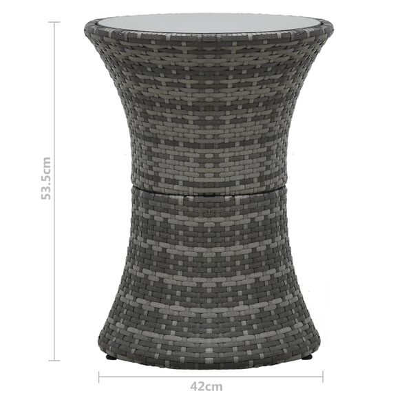 vidaXL Σετ Επίπλων Bistro 3 τεμ. Γκρι από Συνθετικό Ρατάν με Μαξιλάρια