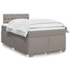 vidaXL Κρεβάτι Boxspring με Στρώμα Taupe 120x190 εκ. Υφασμάτινο
