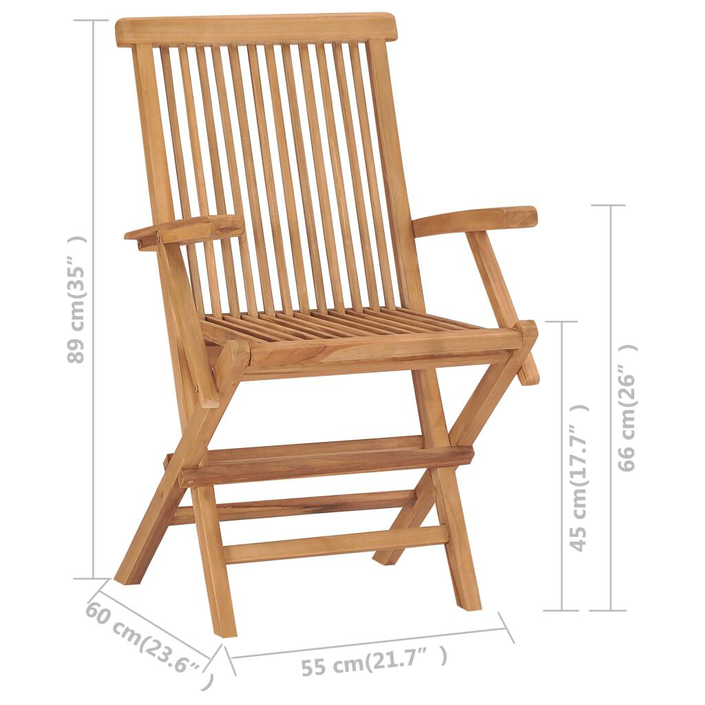 vidaXL Καρέκλες Κήπου 4 τεμ. από Μασίφ Ξύλο Teak με Taupe Μαξιλάρια