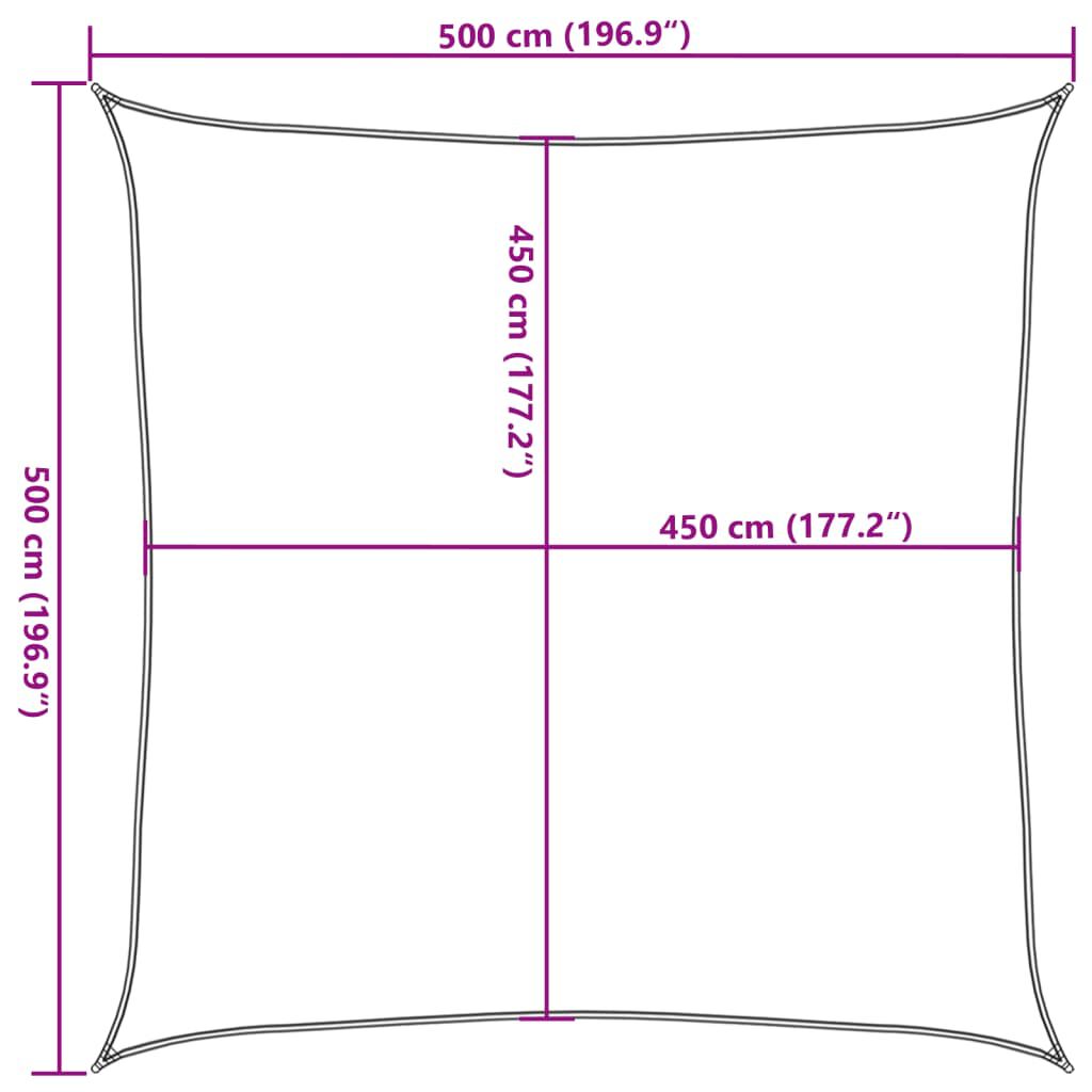 vidaXL Πανί Σκίασης Σκούρο Πράσινο 5 x 5 μ. από HDPE 160 γρ./μ²