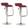 323372 vidaXL Bar Stools 2 pcs Wine Red Fabric and Bentwood