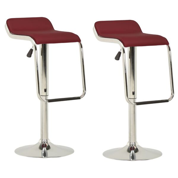 323372 vidaXL Bar Stools 2 pcs Wine Red Fabric and Bentwood
