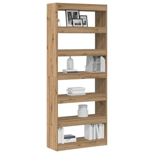 vidaXL Βιβλιοθήκη artisan δρυς 80 x 30 x 198 εκ Επεξεργασμένο ξύλο