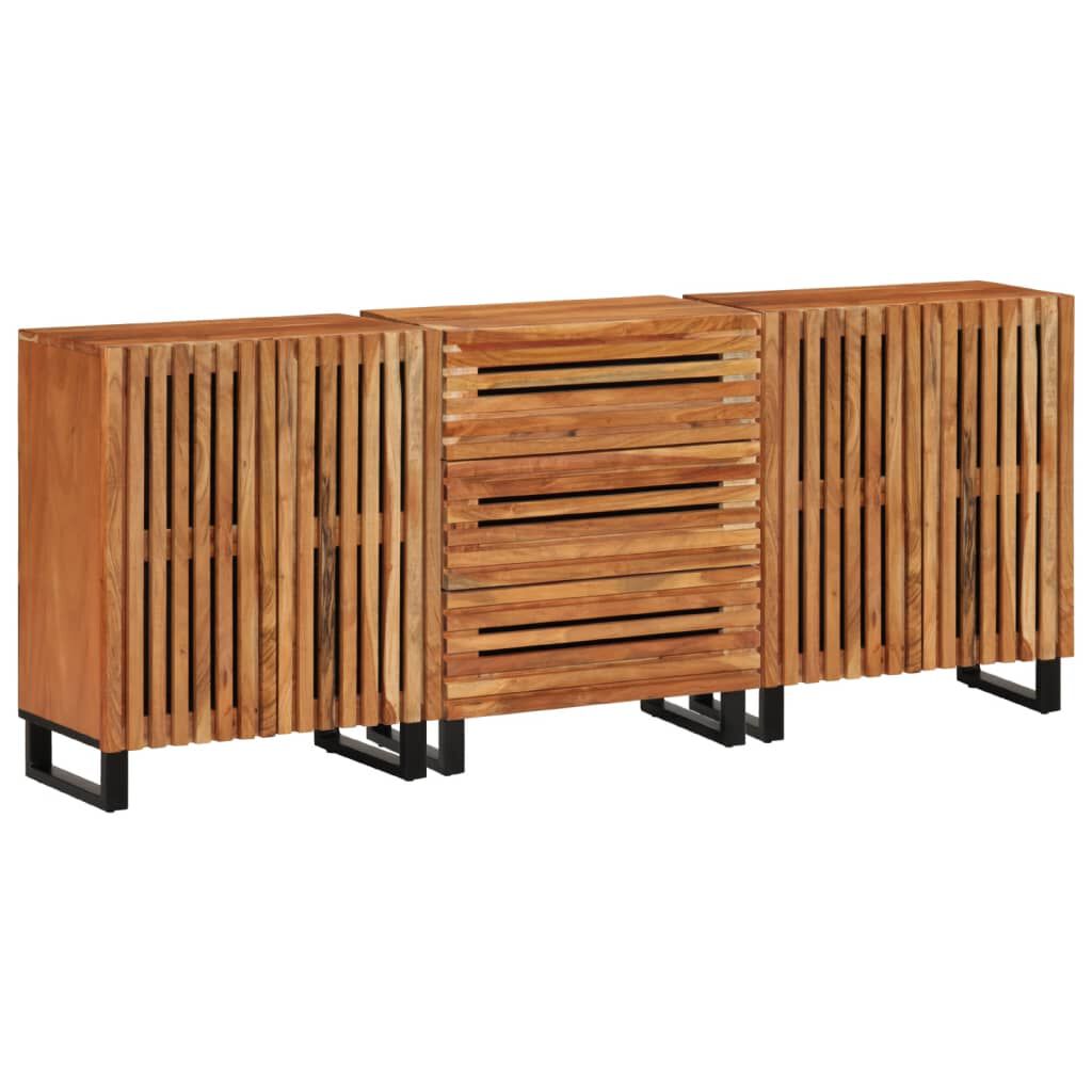 vidaXL Ντουλάπια 3 Τεμ. 60 x 34 x 75 εκ. από Μασίφ Ξύλο Ακακίας