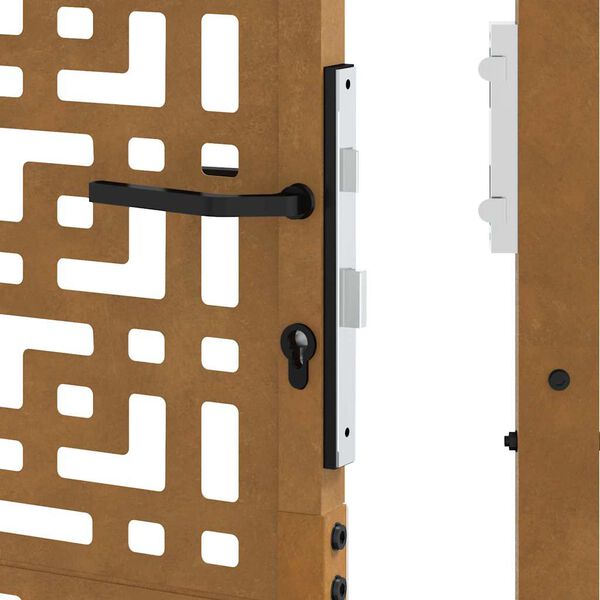 vidaXL Πύλη κήπου 105x205 cm Σταυρός σχεδιασμού από διαβρωμένο χάλυβα