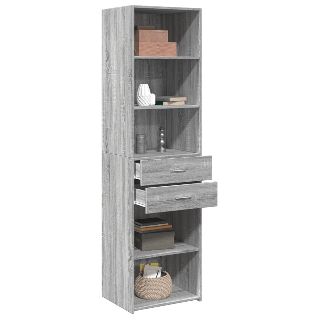 vidaXL Ντουλάπι Γκρι Sonoma 50x42,5x185 εκ. από Επεξεργασμένο Ξύλο