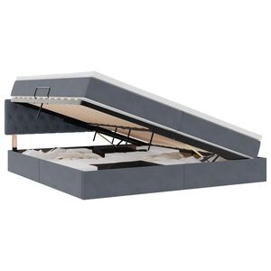 vidaXL Κρεβάτι Αποθήκης με στρώμα Σκούρο Γκρι 200 x 200 cm Βελούδο