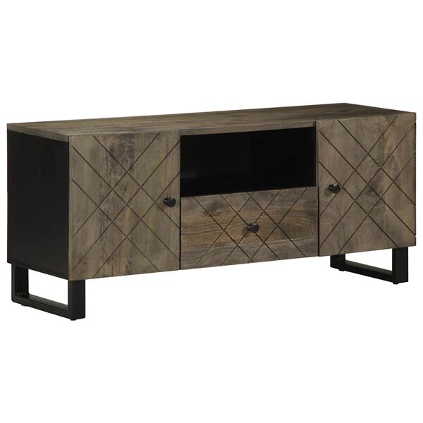 vidaXL Έπιπλο Τηλεόρασης Μαύρο 105 x 33 x 46 εκ. από Μασίφ Ξύλο Μάνγκο