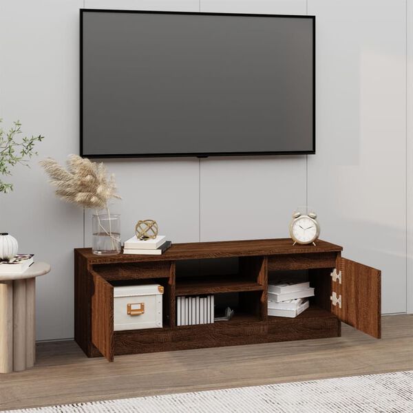 vidaXL Έπιπλο Τηλεόρασης με Πόρτα Καφέ Δρυς 102 x 30 x 36 εκ.