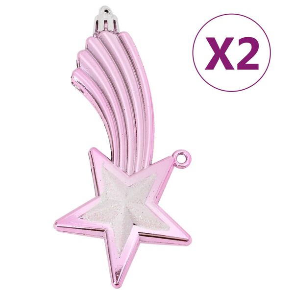 vidaXL Σετ Μπάλες Χριστουγεννιάτικες 65 τεμ. Ροζ/Κόκκινες/Λευκές