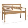 vidaXL Παγκάκι Batavia 120 εκ. από Μασίφ Ξύλο Teak με Μπλε Μαξιλάρι