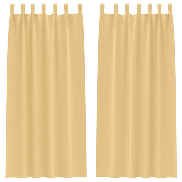 vidaXL Κουρτίνες με κουρτίνες 2 pcs Μπεζ 245 x 140 εκ. Πολυεστέρας