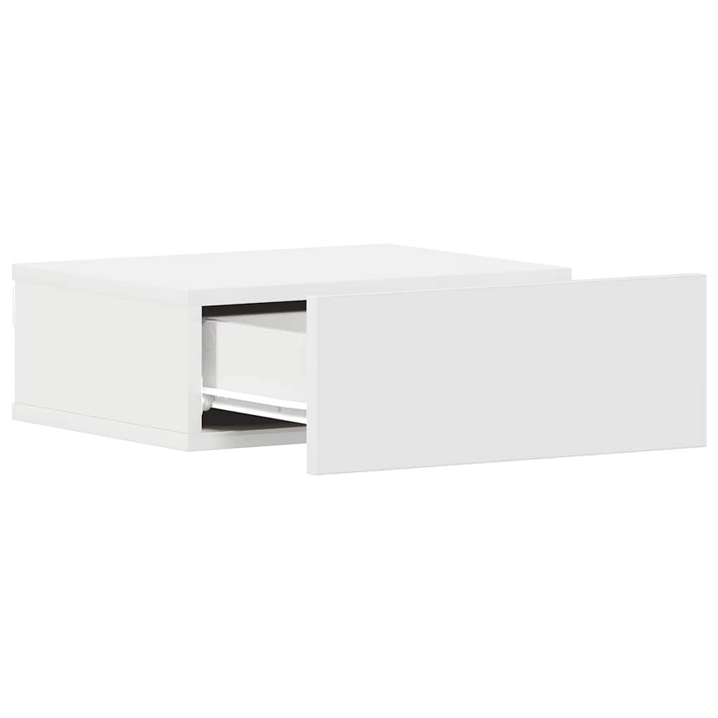vidaXL Κομοδίνα Κρεμαστά 2 τεμ. Λευκά 40 x 30 x 15 εκ. Επεξ. Ξύλο