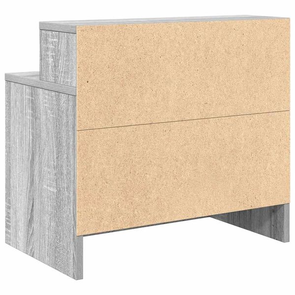 vidaXL Κομοδίνα με συρτάρι 2 τεμ. Γκρι Sonoma 51x31x47 εκ.