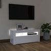 vidaXL Έπιπλο Τηλεόρασης με LED Γυαλιστερό Λευκό 90x35x40 εκ.
