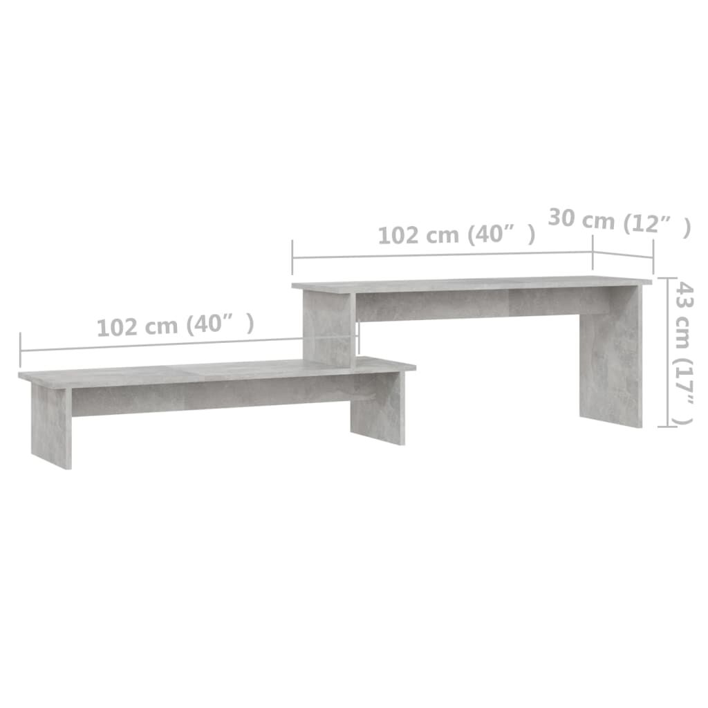 vidaXL Έπιπλο Τηλεόρασης Γκρι Σκυροδέματος 180x30x43 εκ. Μοριοσανίδα