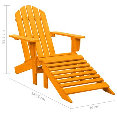 vidaXL Καρέκλα Κήπου Adirondack με Υποπόδιο Πορτοκαλί από Ξύλο Ελάτης