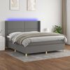 vidaXL &Kappa;&rho;&epsilon;&beta;ά&tau;&iota; Boxspring &mu;&epsilon; &Sigma;&tau;&rho;ώ&mu;&alpha; & LED &Sigma;&kappa;.&Gamma;&kappa;&rho;&iota; 180x200 &epsilon;&kappa; &Upsilon;&phi;&alpha;&sigma;&mu;ά&tau;&iota;&nu;&omicron;