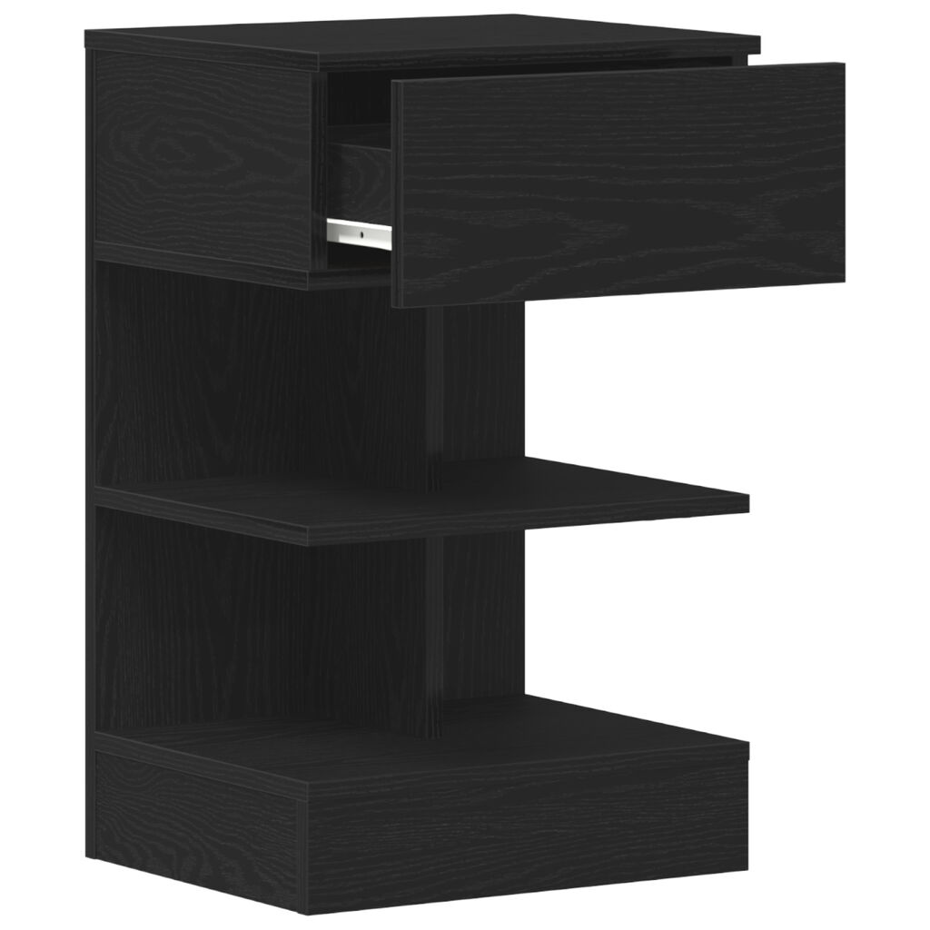vidaXL Κομοδίνο Μαύρη Δρυς 40x35x65 εκ Επεξεργασμένο Ξύλο