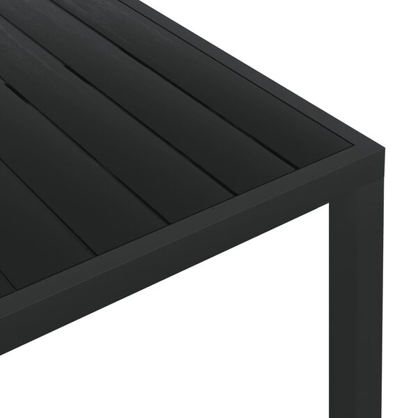 vidaXL Τραπέζι Κήπου Μαύρο 185 x 90 x 74 εκ. από Αλουμίνιο / WPC